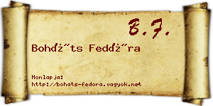 Boháts Fedóra névjegykártya
